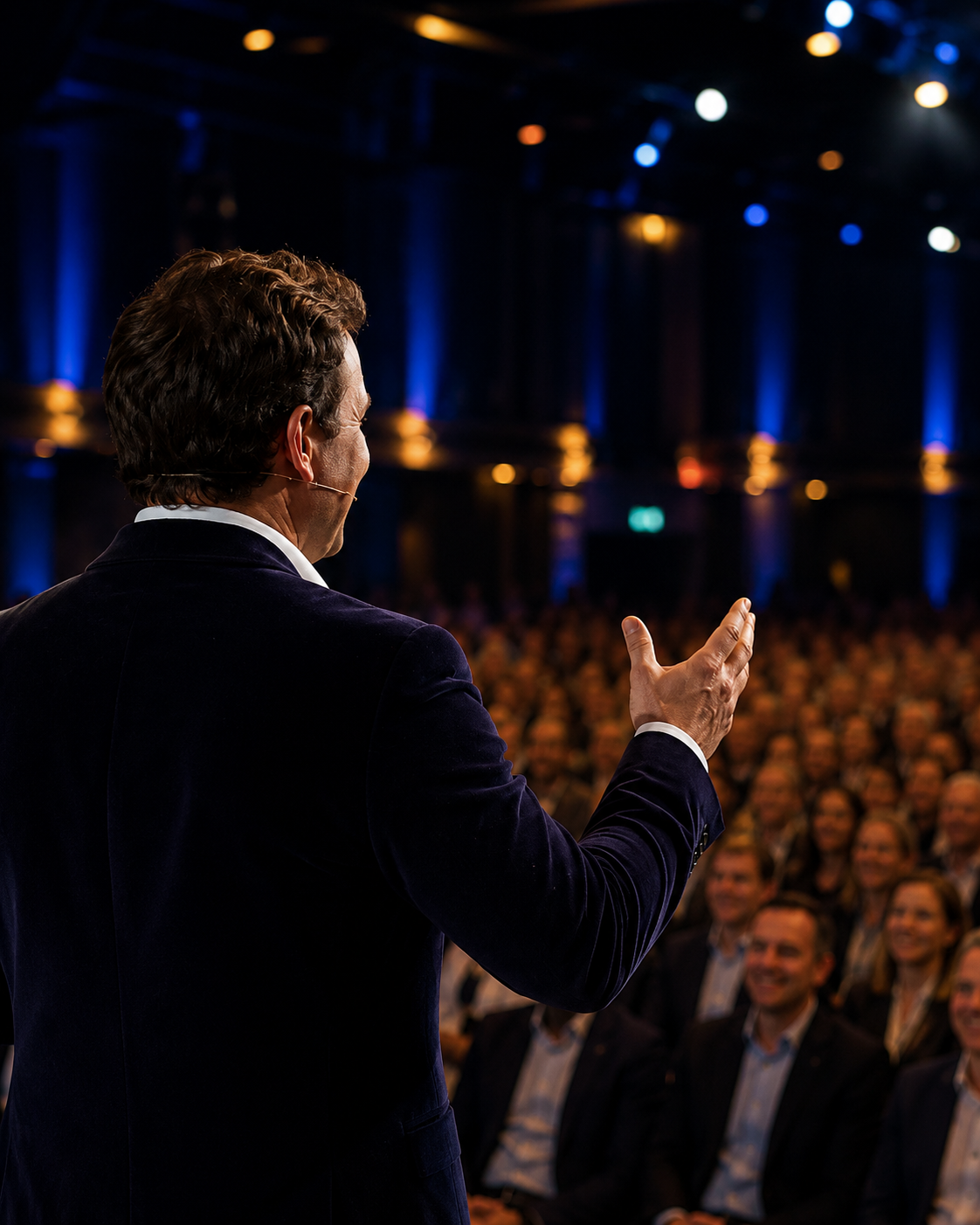 Burkhard von Freyberg bei einer Keynote auf der Bühne